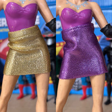 Load image into Gallery viewer, LJN WWF Miss Elizabeth Purple & Gold Skirt 2 PK